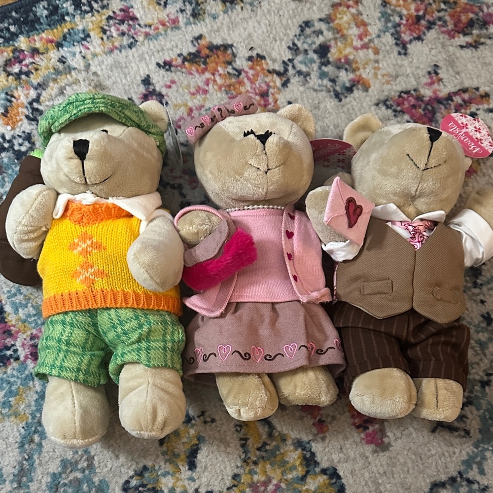 Starbucks Plush Bear Valentines Boy, Girl and Golfer
